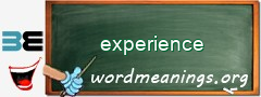 WordMeaning blackboard for experience